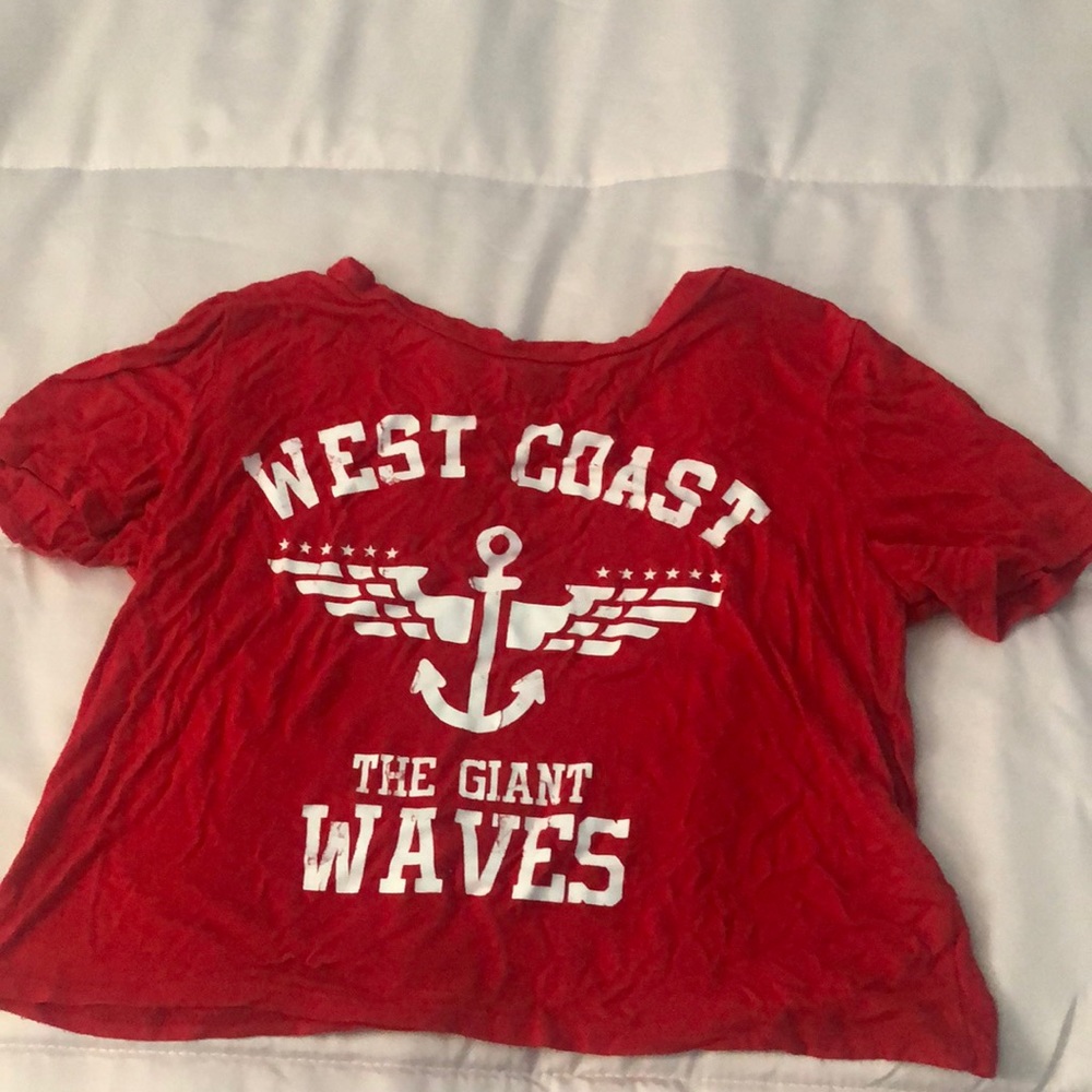 Red west coast crop top